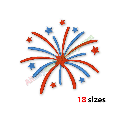 Fireworks embroidery design