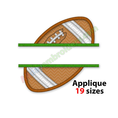 Split football embroidery