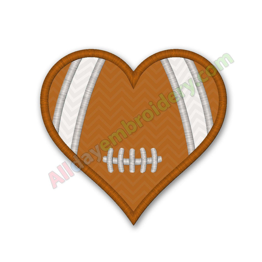 Football Heart Applique
