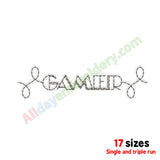 Gaming border embroidery design