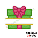 Split gift box embroidery design
