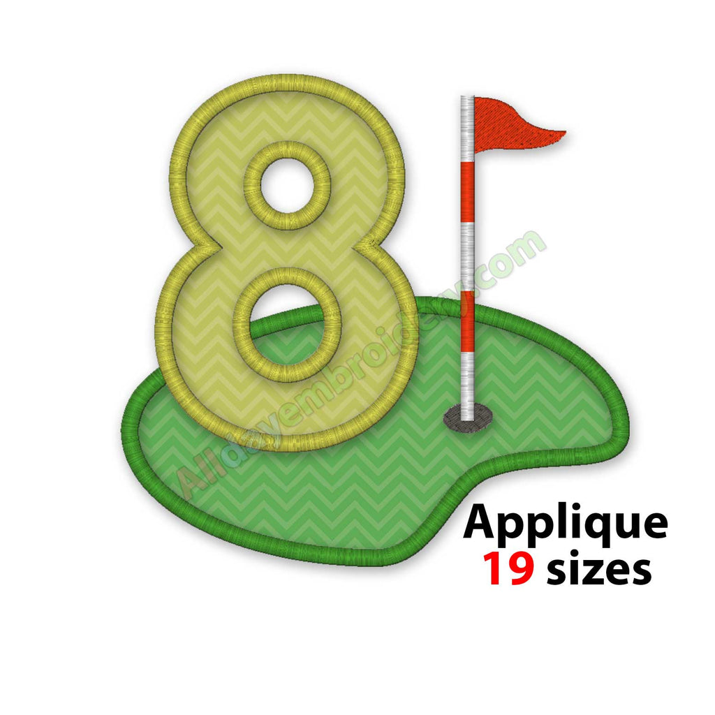 number eight applique embroidery