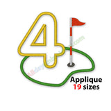 Golf birthday number applique