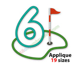 Number six embroidery applique