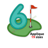 Number six applique embroidery