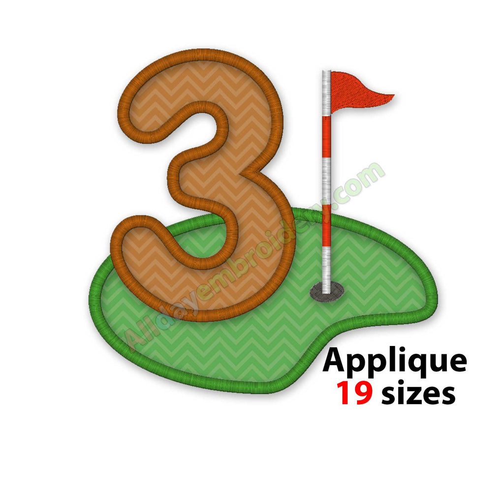 Golf number applique