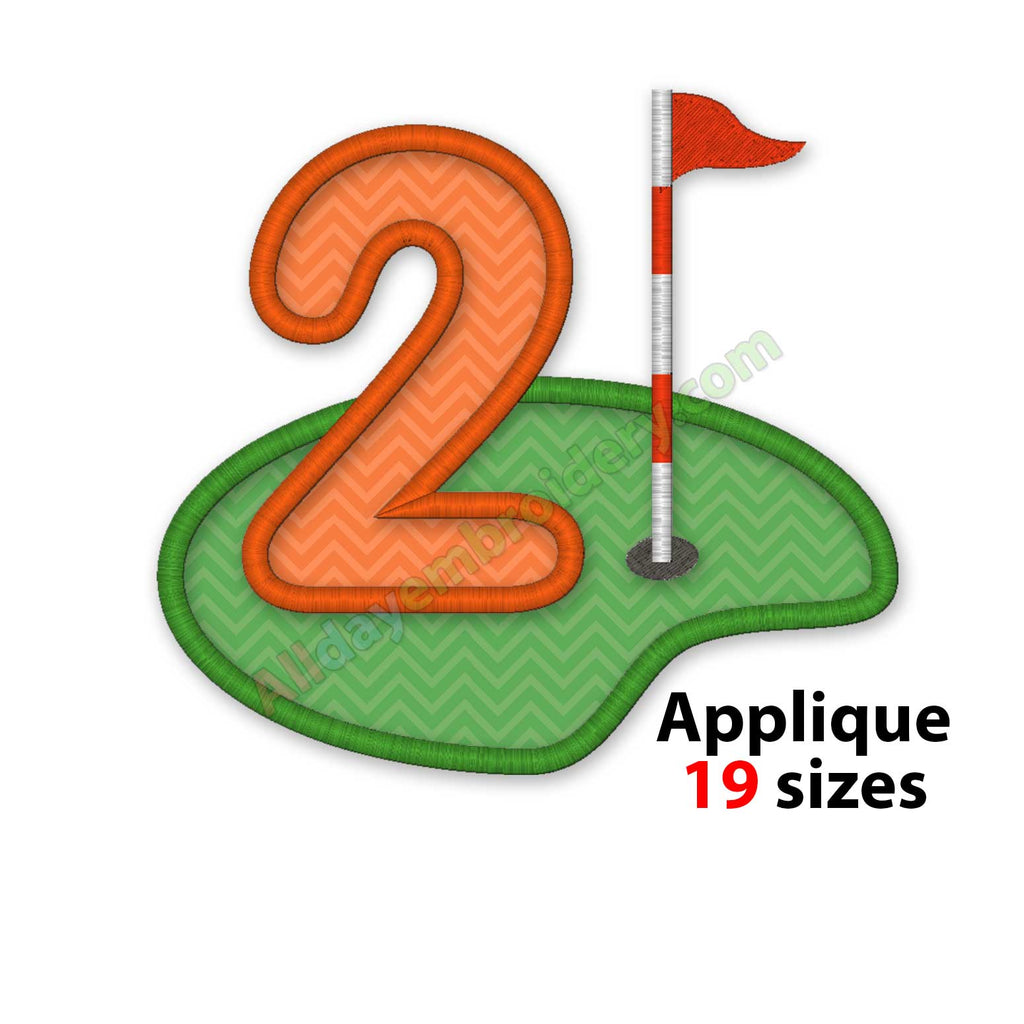Golf numbers embroidery