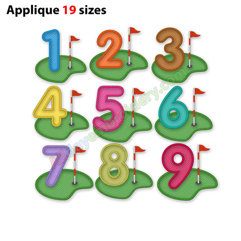 Number applique embroidery