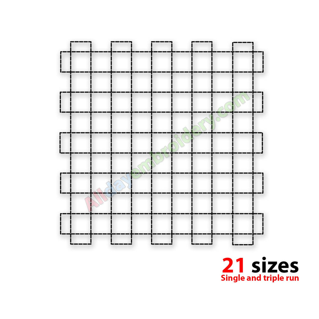 Grid quilt block embroidery design