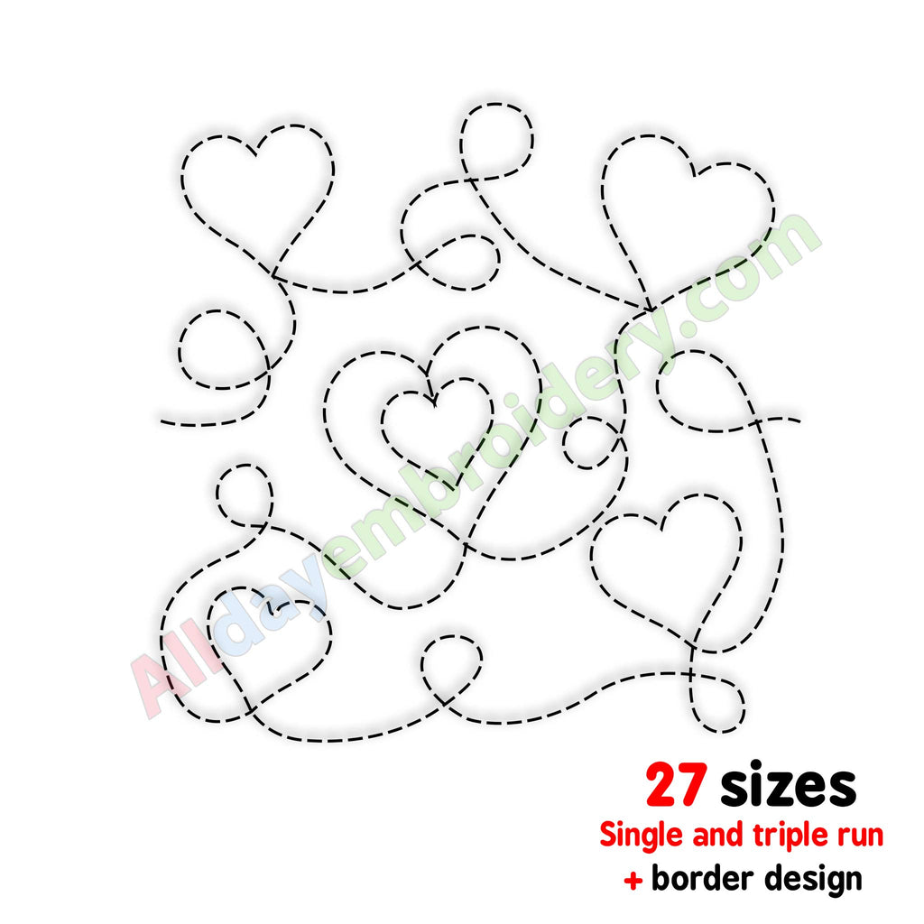 Heart quilt embroidery