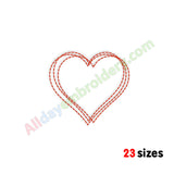 Heart frame embroidery design