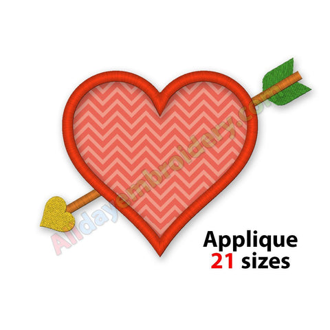 Heart with arrow applique