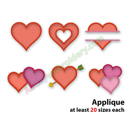 Heart Applique Set