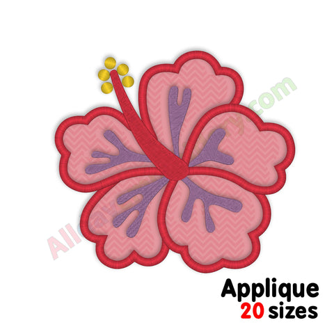 Hibiscus applique embroidery