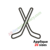 Hockey sticks applique design