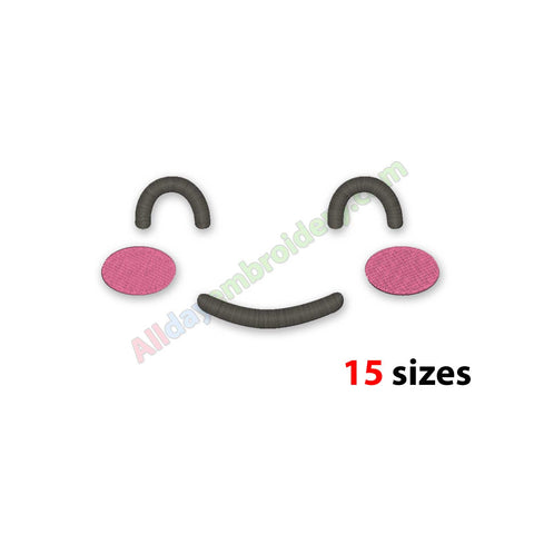 Kawaii face embroidery