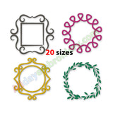Monogram frames embroidery design