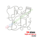Music quilting embroidery