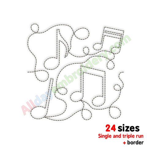 Music quilting embroidery