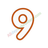 Number nine applique