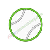 Tennis ball applique - Alldayembroidery.com
