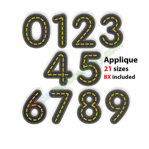 Road number embroidery