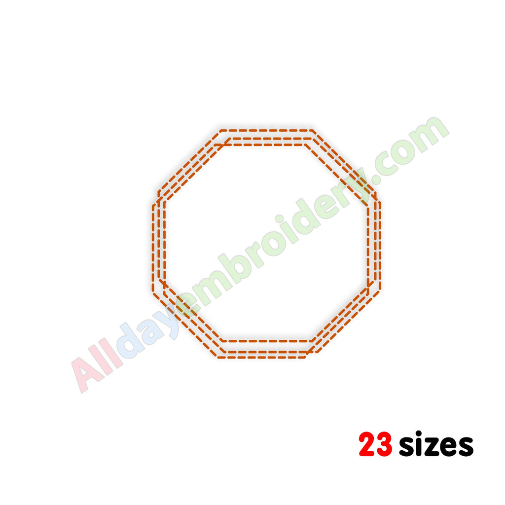 Octagon frame embroidery design