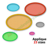 Oval embroidery applique