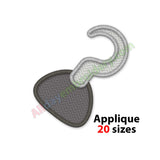 Pirate hook embroidery design