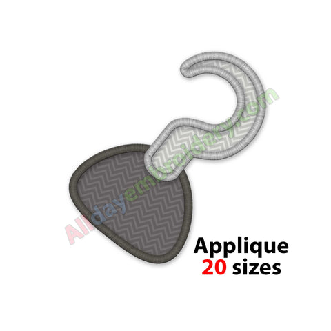 Pirate hook embroidery design