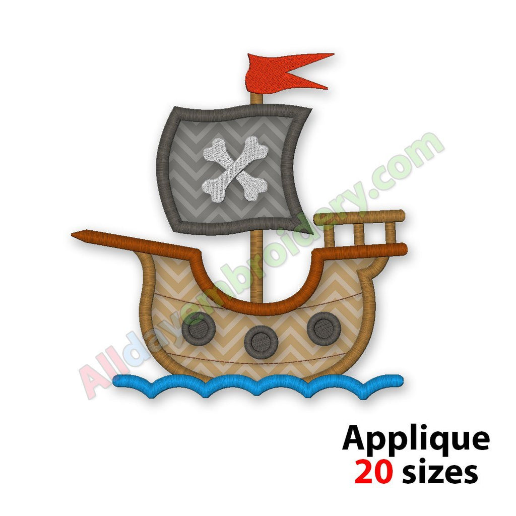 Pirate Ship Applique