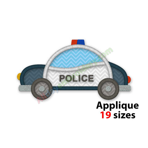 Police car embroidery design