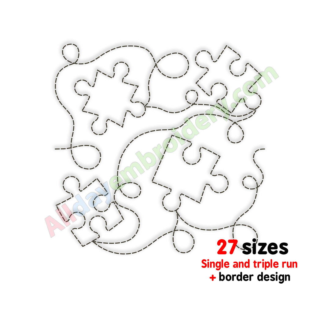 Puzzle quilting embroidery
