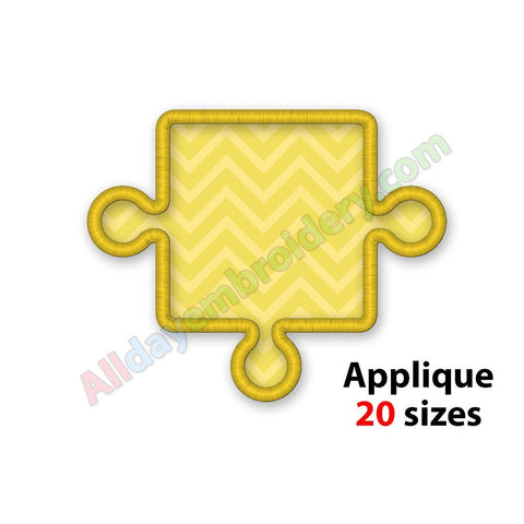 Puzzle embroidery applique