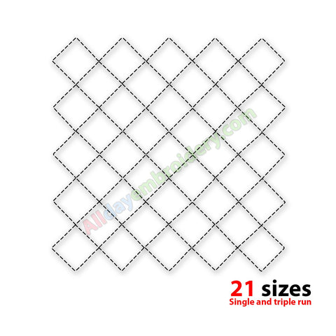 Grid quilting block embroidery