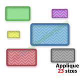 Rectangle shape applique embroidery