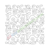 Letters quilt block embroidery