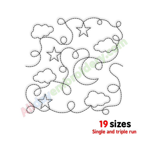 Night quilt block embroidery