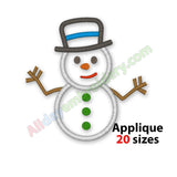Snowman applique design