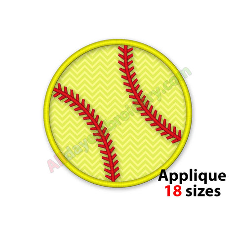 Softball embroidery design