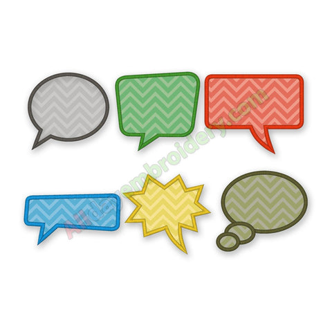 Speech bubble embroidery