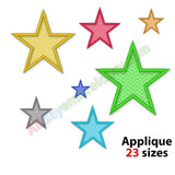 Star applique embroidery design