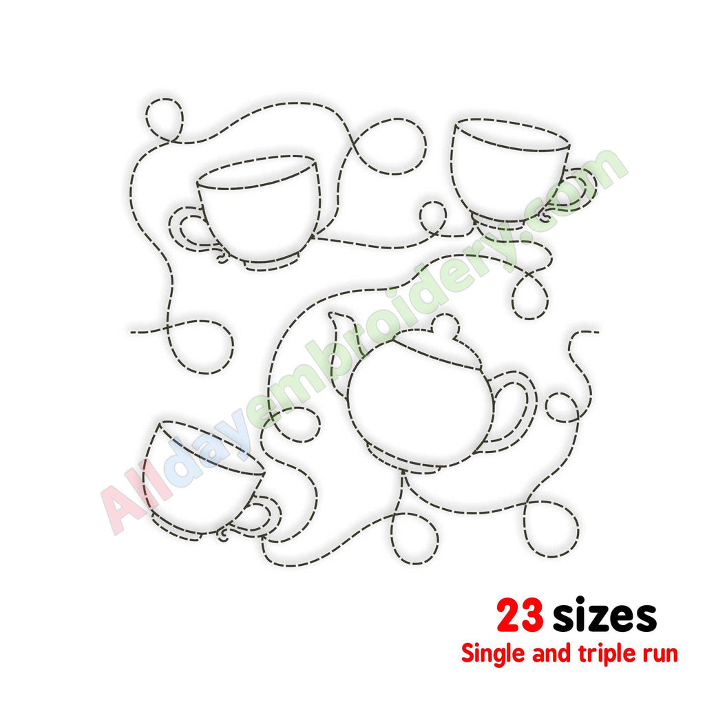 Tea quilt embroidery