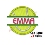 Split tennis applique design