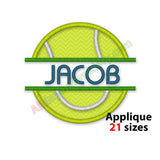 Split tennis embroidery design