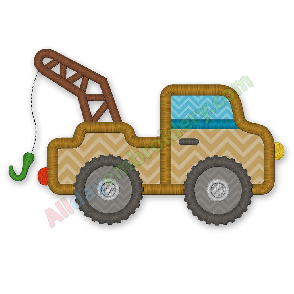 Tow truck embroidery