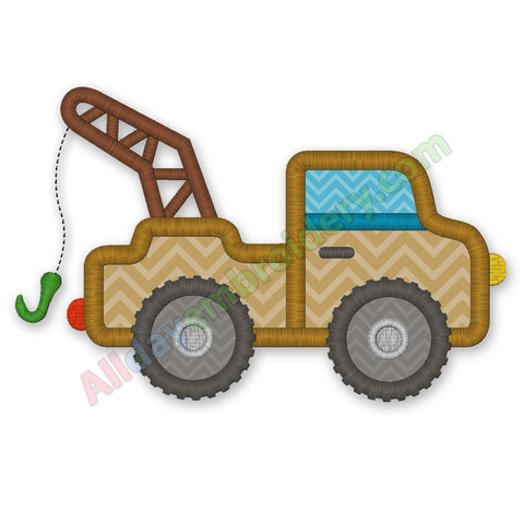 Tow truck embroidery