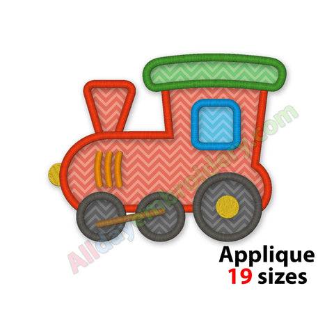 Train embroidery design