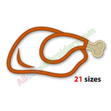 Roasted turkey embroidery design