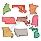 State map embroidery design
